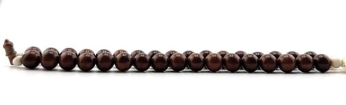 سبحة خشب جوز الكوك الطبيعي المطعمة بالفضة والعاج