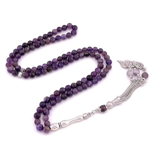 سبحة حجر الجمشت البنفسجي (Amethyst )