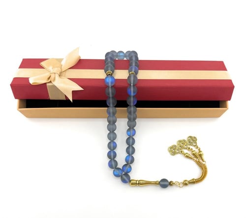 سبحة حجر الكريستال الاسترالي الازرق