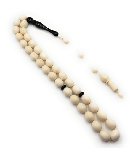 سبحة العاج الاصلية 100% مطعمة باليسر ( المرجان الأ...