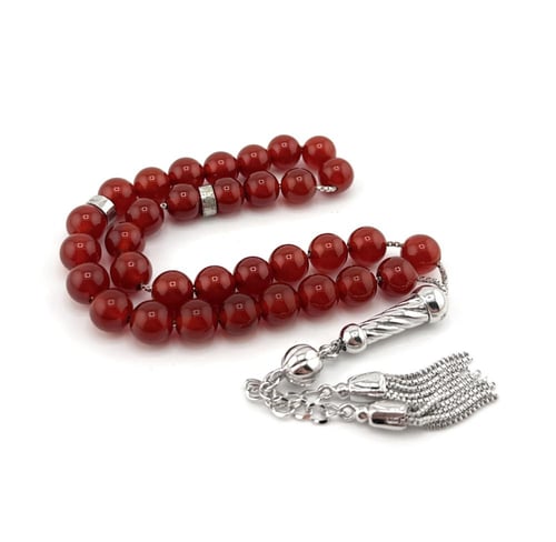 سبحة حجر العقيق الاحمر