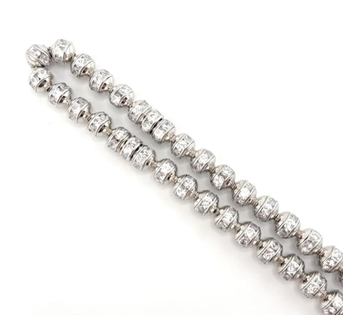 سبحة الفضة مرصعة بحجر الزركون الابيض