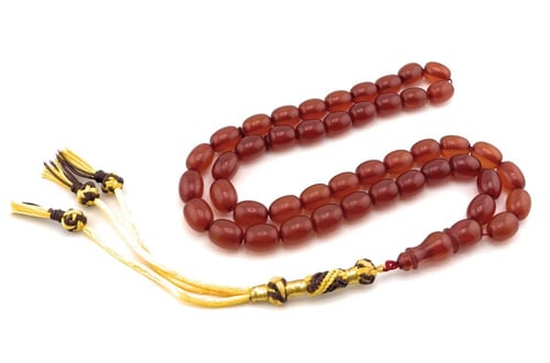 سبحة مسك الغزال (أحمر فاتح مائل إلى البرتقالي)