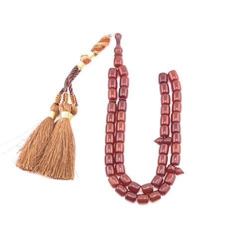 سبحة مسك الغزال ( أحمر بني داكن )