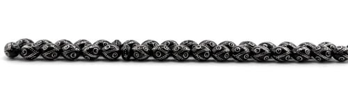 سبحة المرجان الاسود (اليسر) المطعم بالفضة