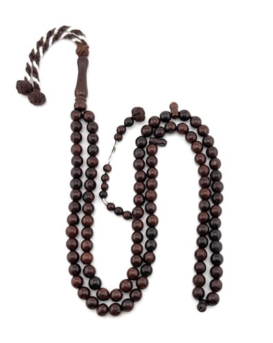 سبحة خشب جوز الكوك البني