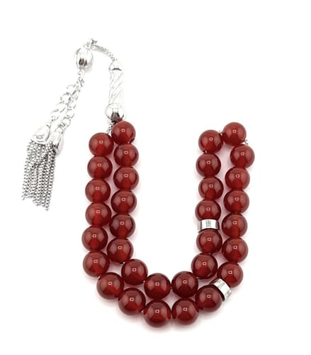 سبحة حجر العقيق الاحمر