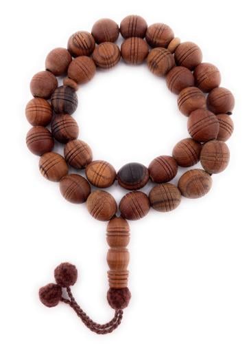 مسبحة خشب الزيتون البيضاوي (olive wood)