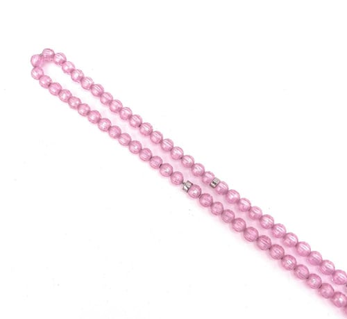 سبحة حجر الزركون الوردي الفاتح