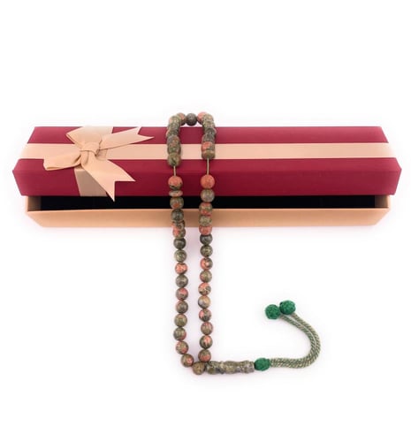 مسبحة حجر الجاسبر الاخضر(Green Jasper)