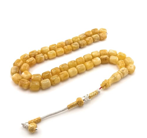 مسبحة الكهرمان الكالنقرادي ضغط بيور مع طربزونة فضة...