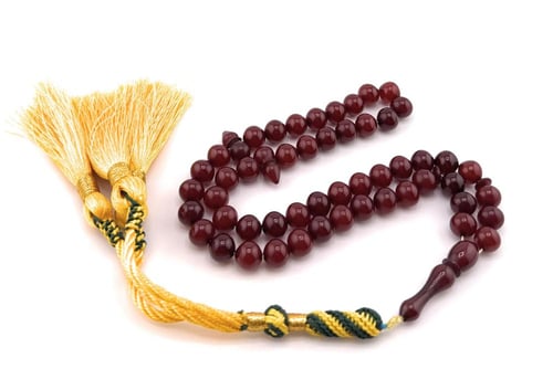 سبحة مسك الغزال ( اللون الأحمر الداكن)