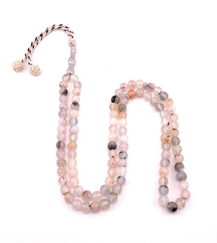 سبحة حجر العقيق الابيض