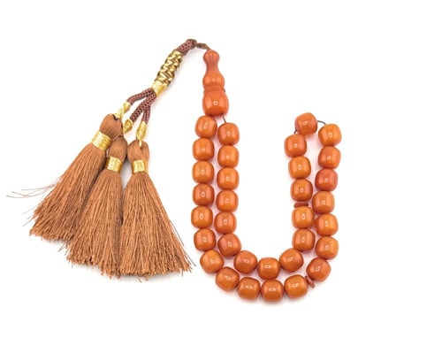 سبحة مسك الغزال ( لون برتقالي )