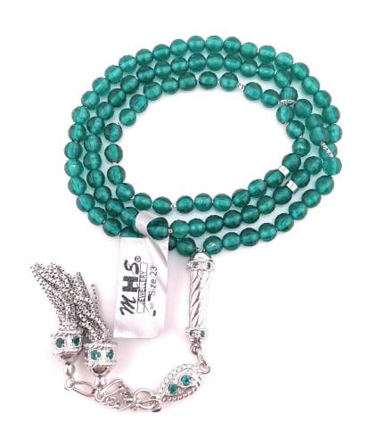 سبحة حجر الزركون الاخضر