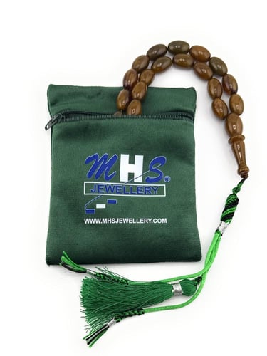 سبحة مسك الغزال (بني فاتح مائل للعسلي)