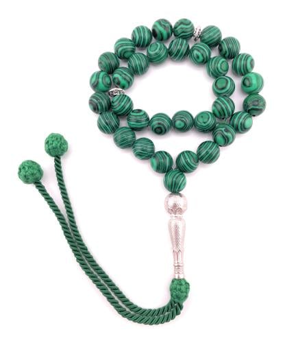 سبحة حجر الملاكايت ‏(Malachite)