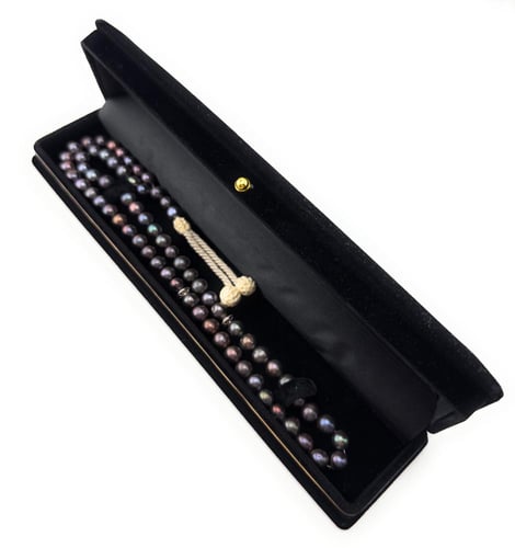 مسبحة اللؤلؤ الاسود الطبيعي