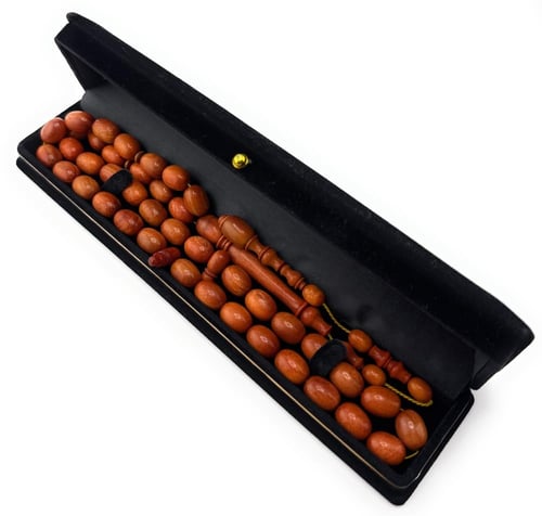 مسبحة خشب وحيد القرن النادر الطبيعي