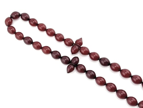 سبحة مسك الغزال (لون أحمر غامق مائل إلى البني الكس...