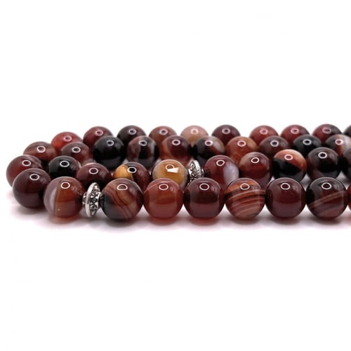 سبحة عقيق سليماني بني مدرج