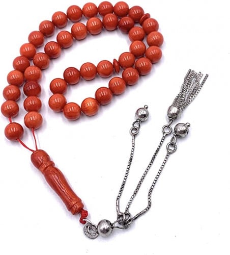 سبحة المرجان الاحمر الصناعي