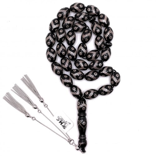 سبحة يسر مطعّم بالفضة