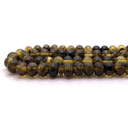 سبحة تراب كهرمان اخضر مشجر