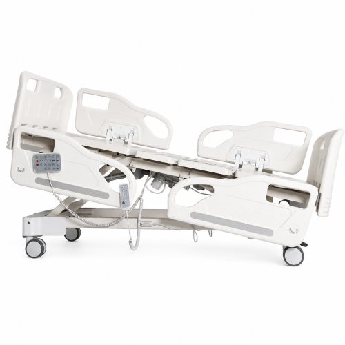 Advanced electric hospital bed with 6 upgraded functions, ICU bed with CPR mode and triple medical mattress, remote control operat...