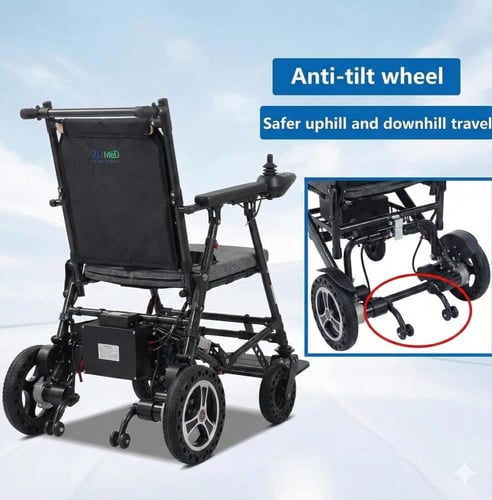 ZidMed Lightweight Electric Wheelchair - Auto-Fold...