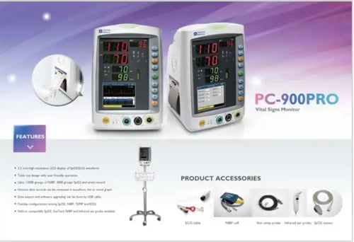 جهاز مراقبة علامات الحيوية للمريض مع طابعة PC - 90...