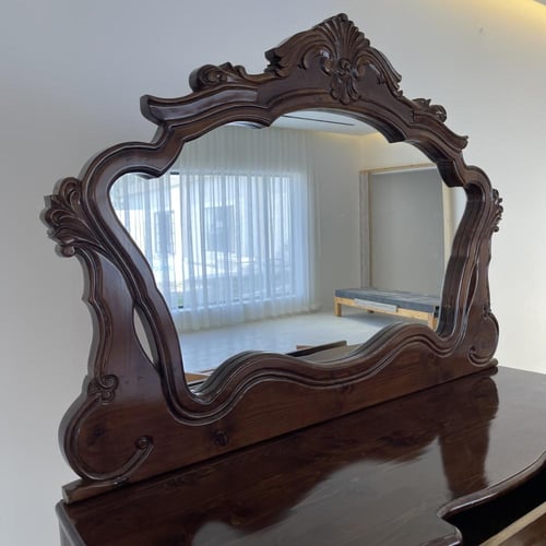 تسريحة كلاسيكية طاولة تزيين بمرآة 5 دروج