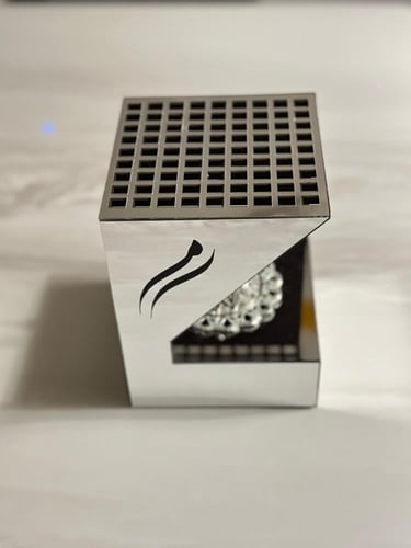 مبخر أكريلك مربع فضي