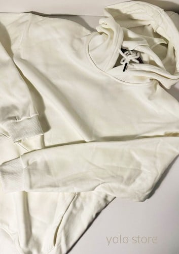 بلوفر شتوي مبطن من الداخل -ابيض