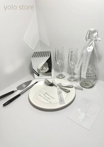 طقم عرسان 10 قطع- فضي