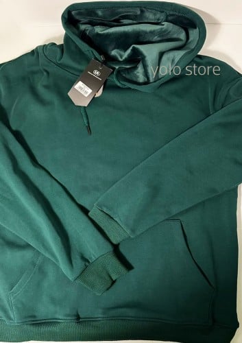 بلوفر شتوي مبطن من الداخل - اخضر غامق