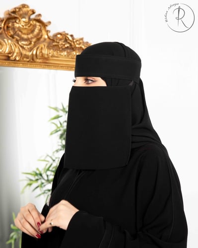 طرحة ربط + نقاب مائل