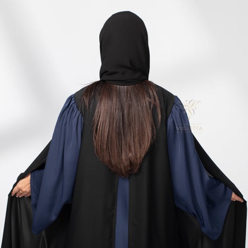 عباية سوداء وكحلي مكونة من قطعتين متصلة -6161