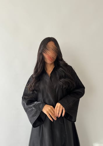 عباية سوداء دبل شيفون كلوش 6169