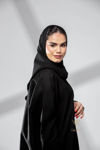 عباية سوداء رسمية بقماش مني ميت- 6050