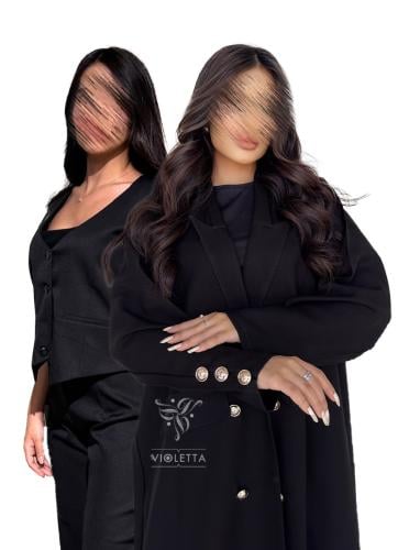 بكج عباية رسمية سوداء بأزارير ذهبية و طقم أسود تحت...