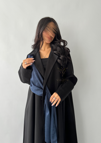 عباية سوداء بتصميم مميز بقماش الجاكار Z6128