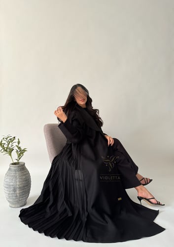 عباية ترنش كوت كسرات مع فستان متصل Z6150