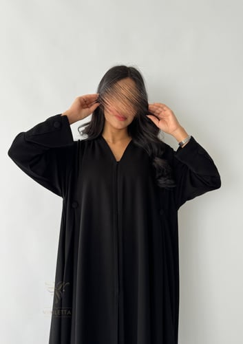 عباية سوداء بقماش ألف ليلة وليلة نصف كلوش 6167