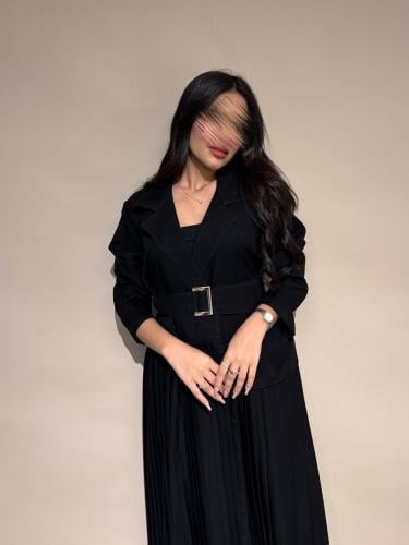 عباية رسميّة بكسرات وحزام خارجي Z6083