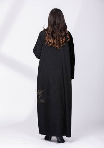 عباية سوداء بنوعين قماش z6087