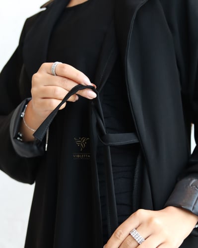 عباية سوداء رسمية يومية بفستان داخلي متصل z6023