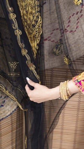 ثوب نشل أسود Z9033