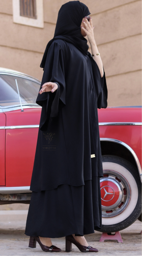 عباية سوداء كلوش طبقات-z330