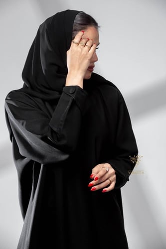 عباية سوداء رسمية بقماش مني ميت- 6050